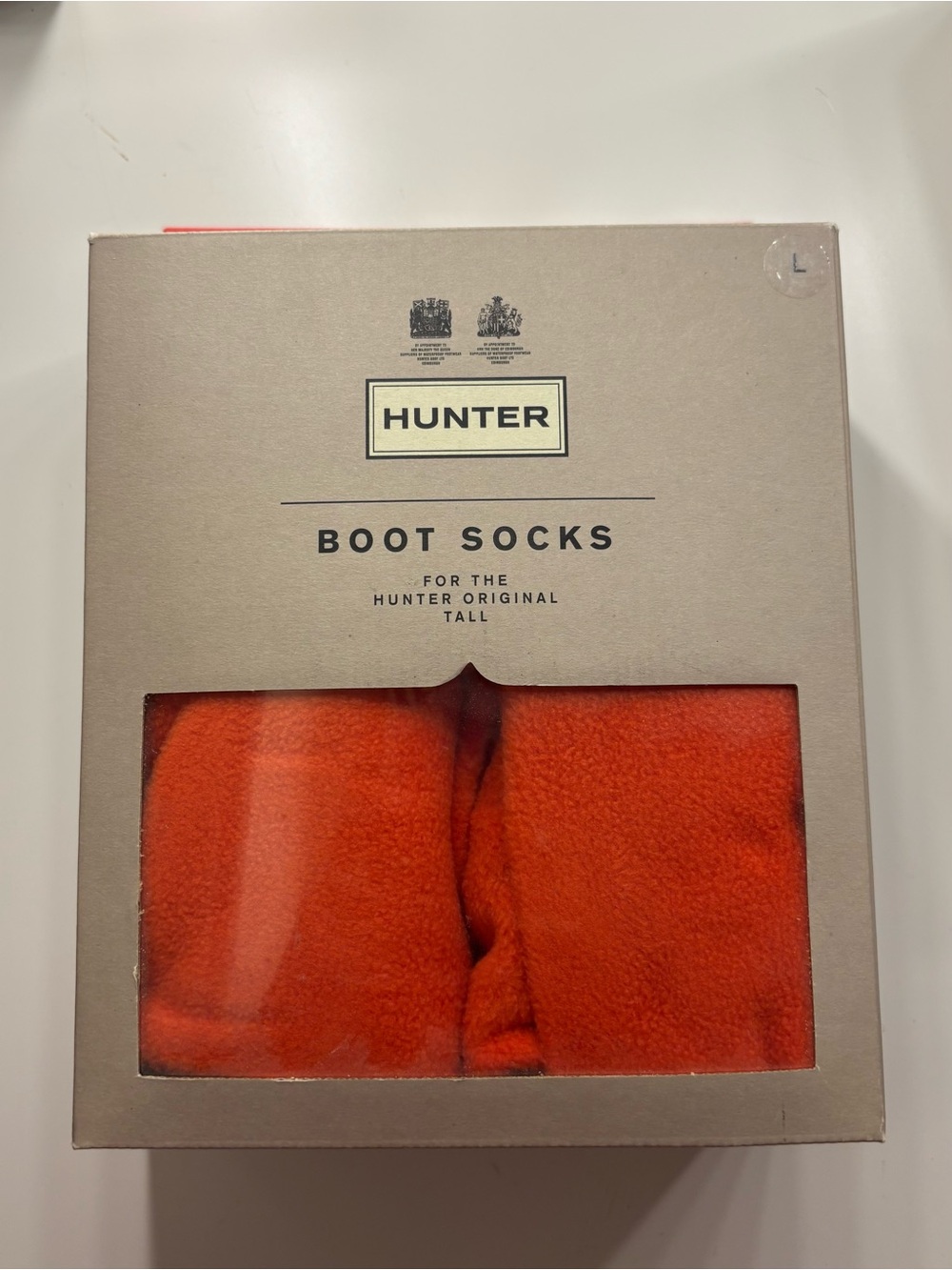 Hunter Bright Orange Fleece Boot Socks